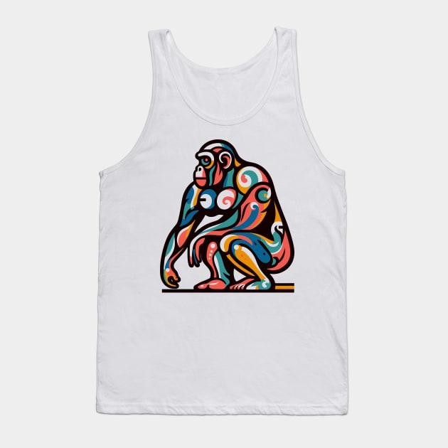 Pop art monkey illustration. cubism illustration of monkey Tank Top by gblackid